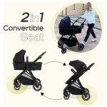 Jikel - City Flex 2-In 1 Convertible Stroller   Midnight Black